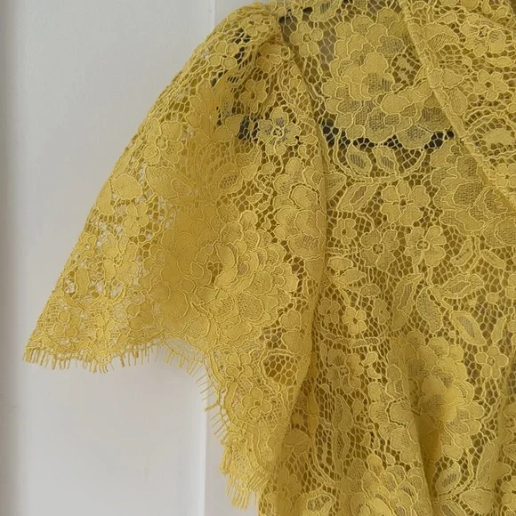 ⚡️⚡️⚡️SOLD⚡️⚡️⚡️⚡️⚡️NWT Doen Sohana yellow lace midi dress Size M - Picture 7 of 14